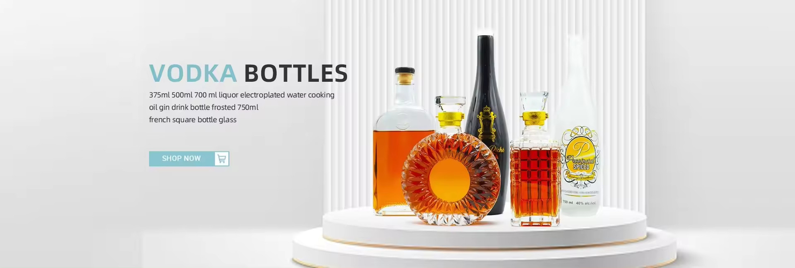 Botellas de vidrio de whisky