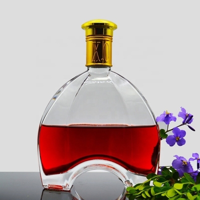 Botella de vidrio elegante de vodka de ginebra 500ml 750ml 1000ml volumen para botella de vidrio personalizada