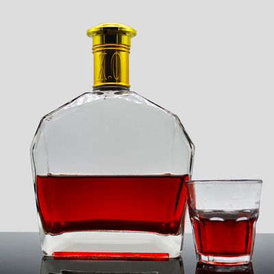 Botellas de vidrio extra de piedra de 375 ml, 500 ml y 700 ml para bebidas alcohólicas, brandy, ron y tequila