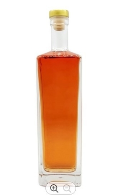 500 ml 750 ml botella de vidrio transparente de forma personalizada para whisky, brandy, tequila, ginebra y vodka