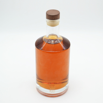 500 ml 750 ml botella de vidrio transparente de forma personalizada para whisky, brandy, tequila, ginebra y vodka
