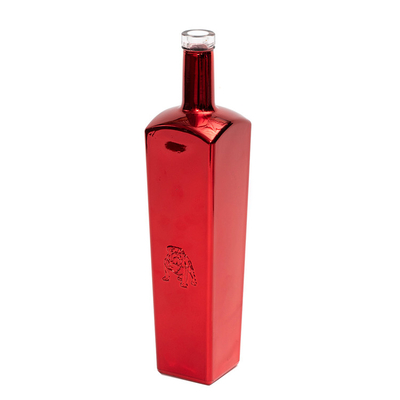 Material de base Super Flint Glass Impresión personalizada Botella de ginebra cuadrada para y OEM Bienvenido