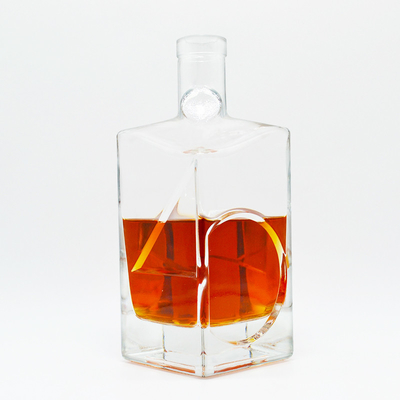 Material de base Super Flint Glass Impresión personalizada Botella de ginebra cuadrada para y OEM Bienvenido