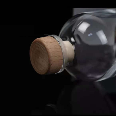 250 ml 375 ml Botellas de vidrio de corcho de madera vacías Whisky Brandy Vino espirituoso Vodka Liquor