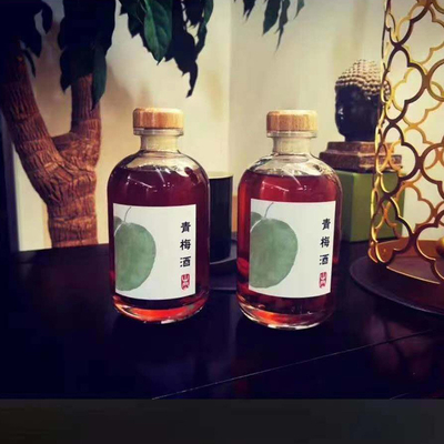 250 ml 375 ml Botellas de vidrio de corcho de madera vacías Whisky Brandy Vino espirituoso Vodka Liquor