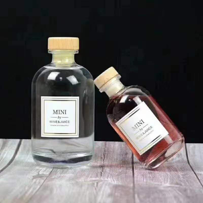 250 ml 375 ml Botellas de vidrio de corcho de madera vacías Whisky Brandy Vino espirituoso Vodka Liquor