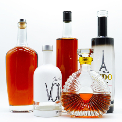 EXW Compra botella de vidrio de aceite de oliva negro con capacidad personalizada