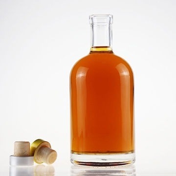 Botella de vidrio de impresión de pantalla personalizada para brandy de lujo ron whisky vodka 500 750 ml