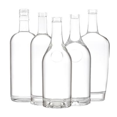 Forma personalizada Botella de vidrio de 750 ml de vodka con tapa de tornillo y tipo de sellado de corcho