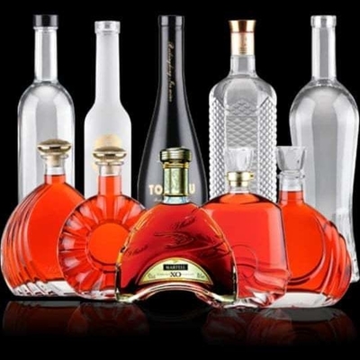 Botellas de vidrio transparente de 1000 ml altamente OEM / ODM personalizadas para el embalaje de licor de whisky de brandy