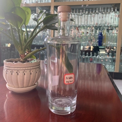 Vidrio de Super Flint 70cl Botella de vidrio de boca ancha de 1 litro para bebidas espirituosas Liquor transparente vacío