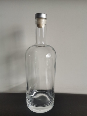 Vidrio de Super Flint 70cl Botella de vidrio de boca ancha de 1 litro para bebidas espirituosas Liquor transparente vacío
