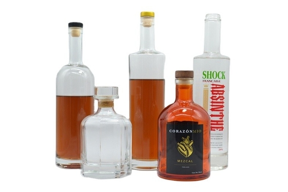 Material de base Super Flint Material de vidrio 750 ml Botella de vidrio vacía de vodka y bebidas alcohólicas
