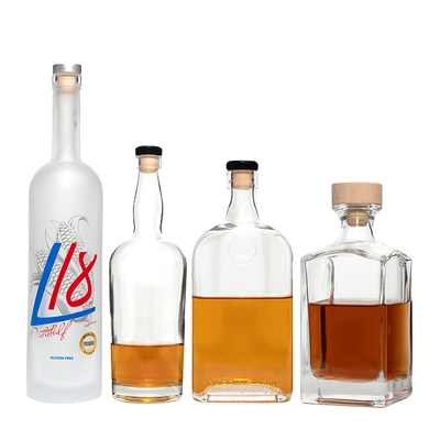 Material de base Super Flint Material de vidrio 750 ml Botella de vidrio vacía de vodka y bebidas alcohólicas