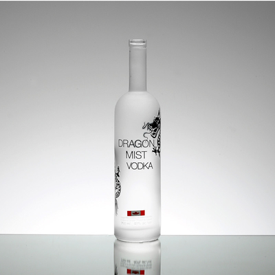Botella de vidrio de 375ml 700ml 750ml de vodka whisky licor con diseño personalizado y superficie de hielo