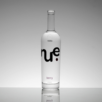Botella de vidrio de 375ml 700ml 750ml de vodka whisky licor con diseño personalizado y superficie de hielo