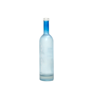 Super Flint Glass Custom 750ml Vidrio vacío congelado claro Botella de licor de vodka Botella de vino en forma