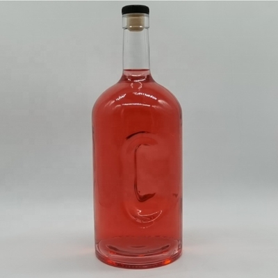 Material de vidrio de alta piedra 750ml 1000ml Botella de vidrio de vodka para el beneficio