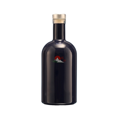 Botellas de vino de vidrio de tamaño personalizado para almacenar whisky y vino en vidrio de súper sílex