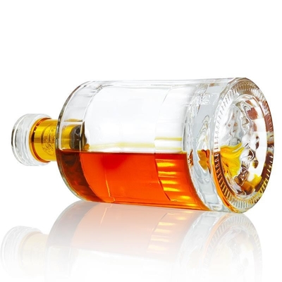 Botella de vidrio de 500 ml de 700 ml de 75 cl de Super Flint Whiskey con material blanco cristalino en CIF