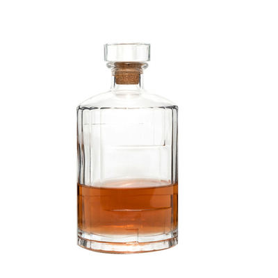 Impresión de logotipo personalizado 250 ml 500 ml 750 ml Flascos de vidrio transparente para licor Botella de whisky plano