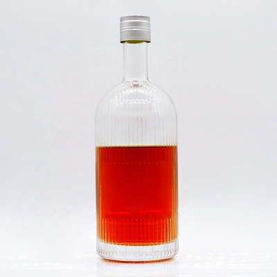 Botellas de vidrio vacías transparentes de 375 ml, 500 ml, 700 ml, 750 ml y 1000 ml para bebidas alcohólicas