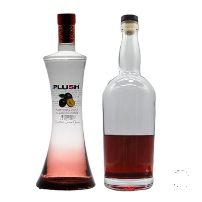 Botella de whisky y vodka de 750 ml de vidrio con glaseado de vino de 700 ml y 500 ml para bebidas