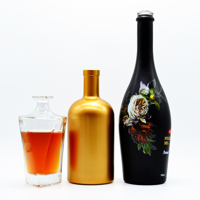 Logotipo de impresión de serigrafía personalizado vacío cristalino claro cilindro de cristal botella de vidrio