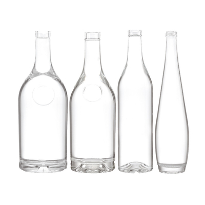 Bebidas industriales 500 ml Botella de vidrio redondo y transparente de licor con tapa de corcho hermética