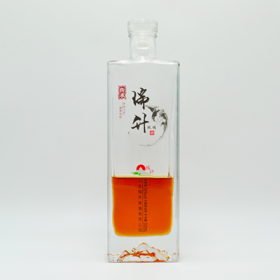 Otras bebidas Botella de vidrio Super Flint Etiqueta negra Whiskey Whisky 750 ml 1l con tapa de corcho