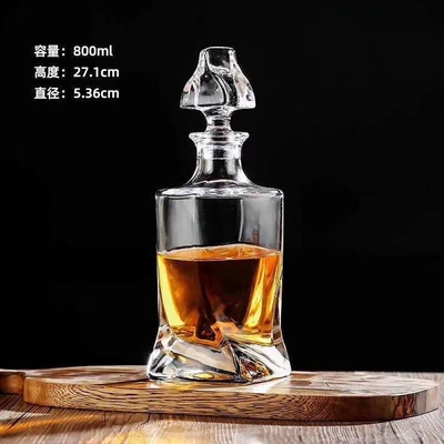 500 ml/650 ml/700 ml/800 ml Decantador de cristal blanco de vidrio para el vino de vodka de brandy de primera calidad