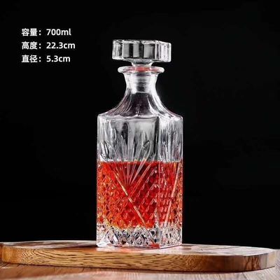 500 ml/650 ml/700 ml/800 ml Decantador de cristal blanco de vidrio para el vino de vodka de brandy de primera calidad