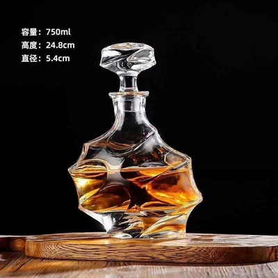 500 ml/650 ml/700 ml/800 ml Decantador de cristal blanco de vidrio para el vino de vodka de brandy de primera calidad