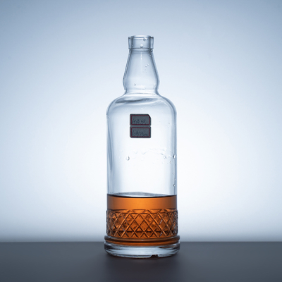 Botella de vidrio en miniatura de 1L cuadrado para vodka caliente brandy vino helado bebidas alcohólicas