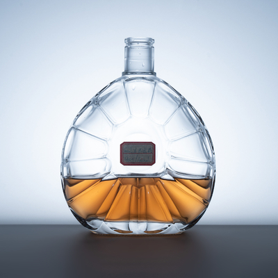 Botella de vidrio en miniatura de 1L cuadrado para vodka caliente brandy vino helado bebidas alcohólicas