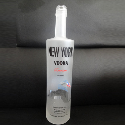 Cuerpo de vidrio cilindro vacío 750 ml whisky vodka botella de licor helado 700 ml 500 ml