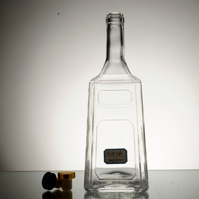 Super Flint Material de vidrio vidrio vodka brandy ron botella de alcohol para mujeres cuerpo en forma
