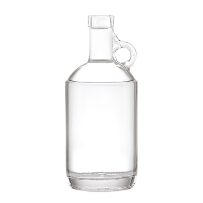 Botella de vidrio personalizada de 1 litro para vinos y licores hecha de vidrio de súper sílex