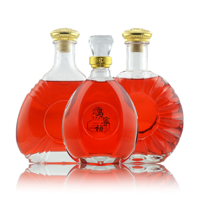 Tipo de sellado libre 500 ml 750 ml Transparente Whisky vacío y bebidas alcohólicas Botellas de vidrio para licor