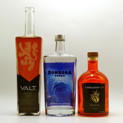 Grabación Forma de la moda Super Flint Brandy Spirits Vacío Liquor Blanco xo Botella de vidrio cuadrado