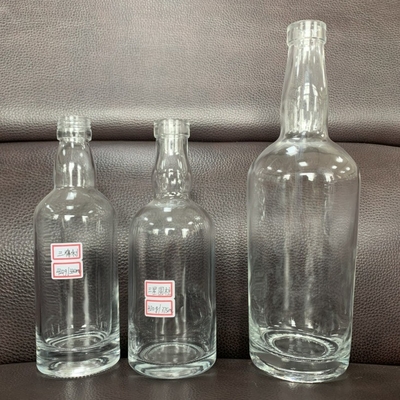 Material de vidrio de sílex alto 700 ml de cuello largo botella de alcohol vacía para whisky licor 375 ml