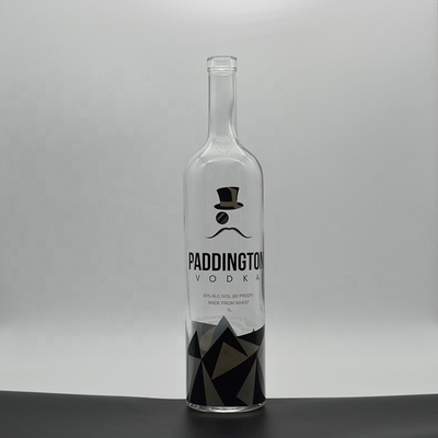 Cristal blanco 500ml 700ml 750ml Super Flint vidrio vacío ron claro botella de licor diseñador