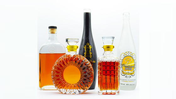 Impresión por serigrafía Botella de vidrio congelado redonda de 500 ml para bebidas espirituosas Champagne Tequila
