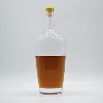 Base de venta de botellas de whisky de vidrio de 750 ml con superficie de manipulación de impresión por pantalla