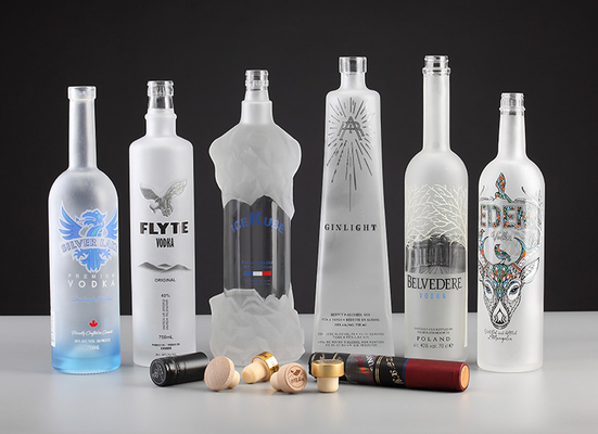 Bebidas industriales 500 ml 750 ml Botellas de vidrio de 1 litro para licor vino vodka alcohol