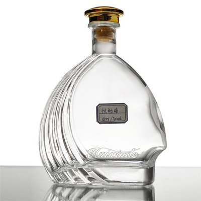 Botella de vidrio de 750 ml de alcohol con decal/impresión en pantalla/pintura/hielo