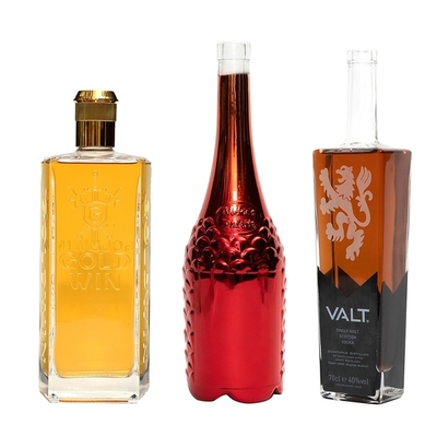 Whiskey Vodka Liquor 750ml Botella de vidrio cuadrada vacía con material de vidrio de súper sílex