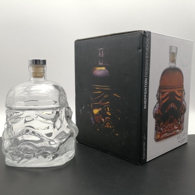 Decal Superficie de manejo Diseño personalizado Botella de vidrio de 750 ml para licor whisky ginebra vodka