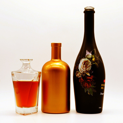 Botella de vidrio para whisky, brandy, vodka y agua fría