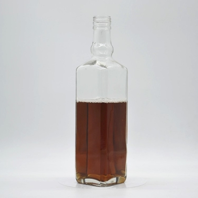 Logotipo personalizado de Super Flint Glass Vacío 750 ml 200 ml 375 ml licor ron brandy botella de whisky